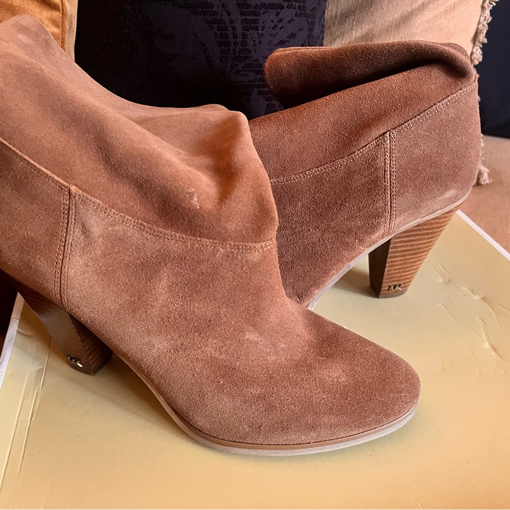 MICHAEL Michael Kors Tan Heeled Boots Suede
